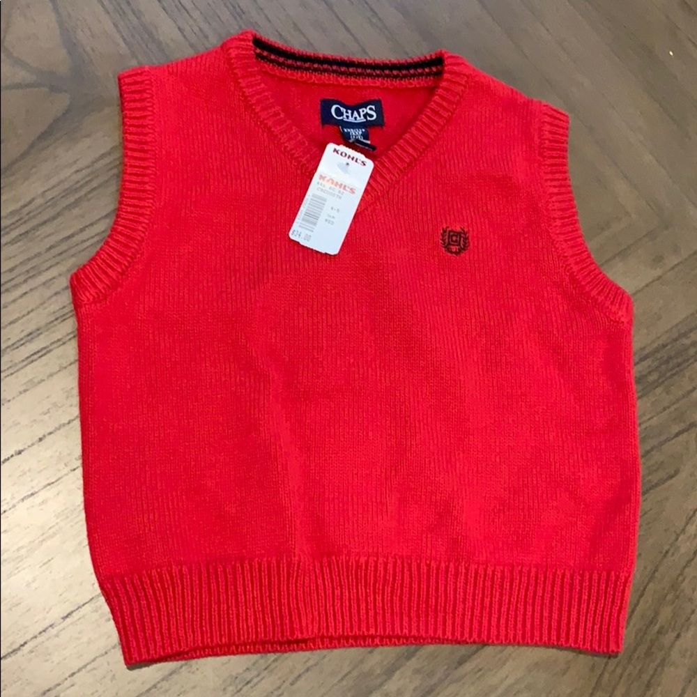 Chaps Red Sweater Vest
